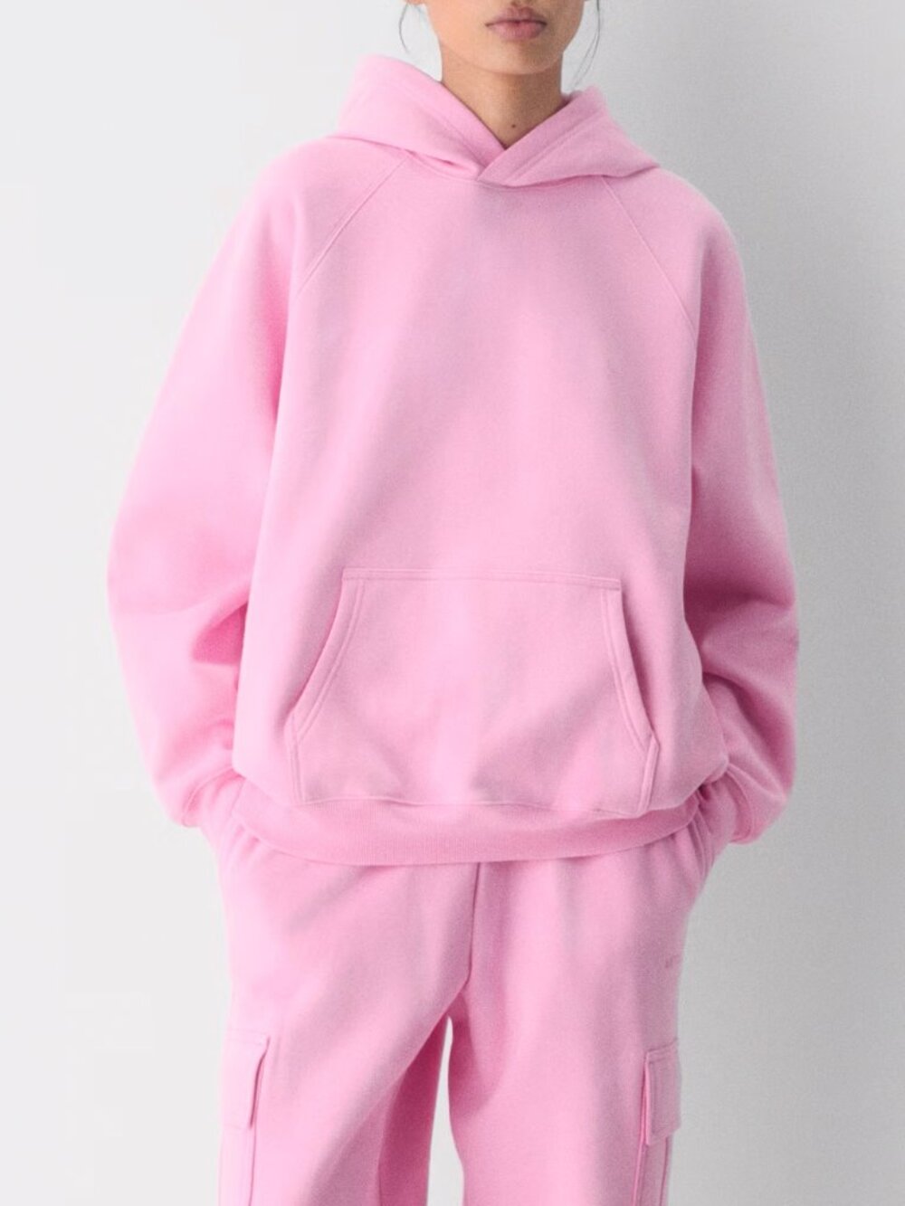Aritzia Sweatfleece Cozy Fleece Mega Raglan Hoodie Morganite Pink Size Medium NE
